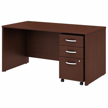 Bush Business Furniture Studio C 60W x 30D Office Desk W/ Mobile File Cabinet, Harvest Cherry STC014CSSU